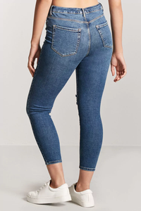 OEM de moda <span class=keywords><strong>a</strong></span> granel al por mayor de China nuevo estilo pantalones desgastados de cintura alta flaco mujeres Jean 011 - Product Image 4