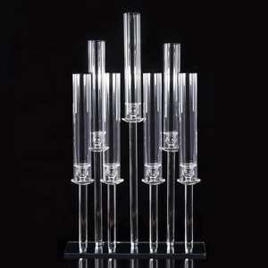 Chandelier en cristal avec des ouragans abat-jour cheminée tubes pour la décoration de table pièces - Product Image 2