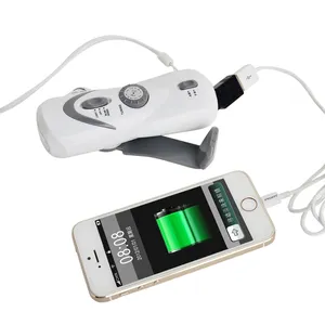 Mobile phone and USB charger 3 led hand crank flashlight with radio