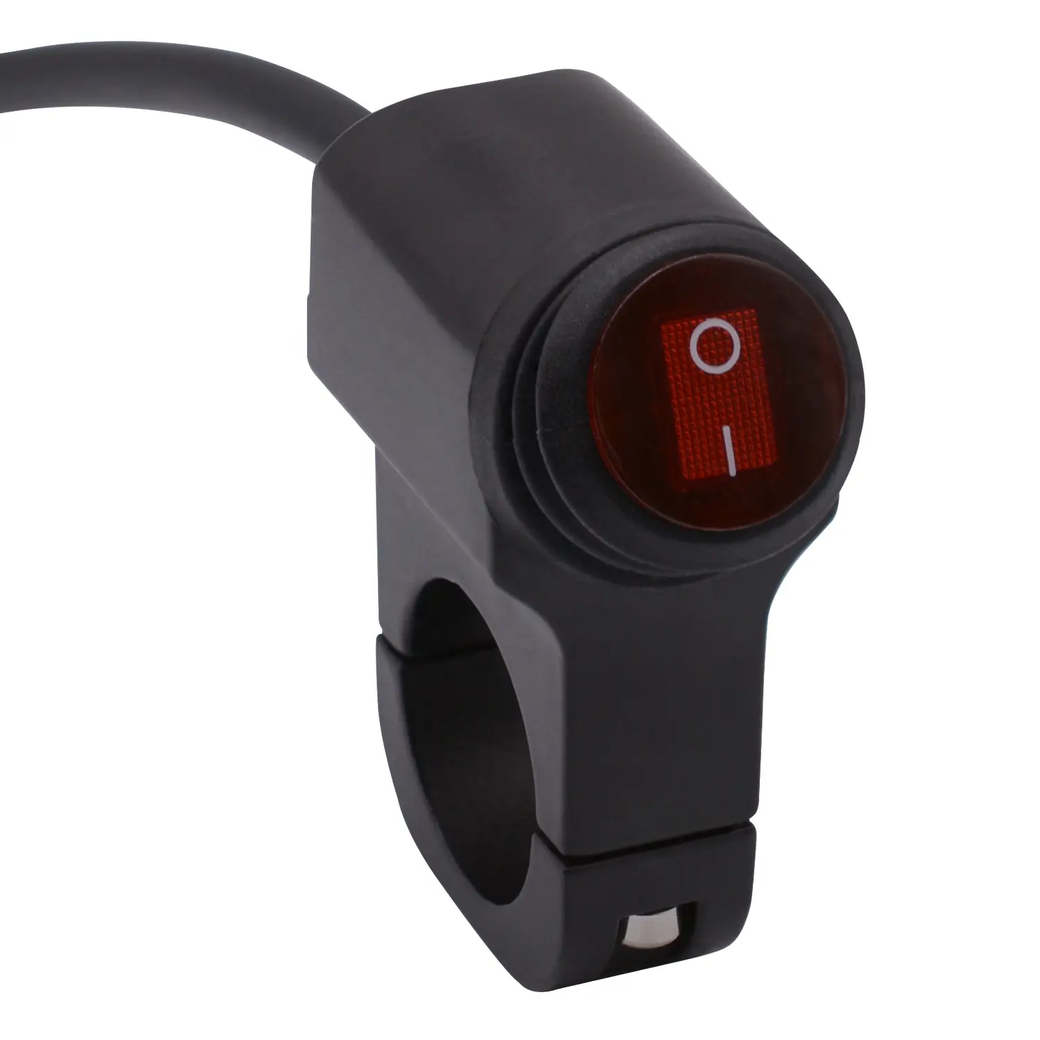 Aluminium Alloy Bibcock Waterproof Switch Black with Lamp Motorcycle Light Switch