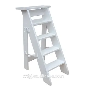 multifunctional wooded foldable steps ladder for house