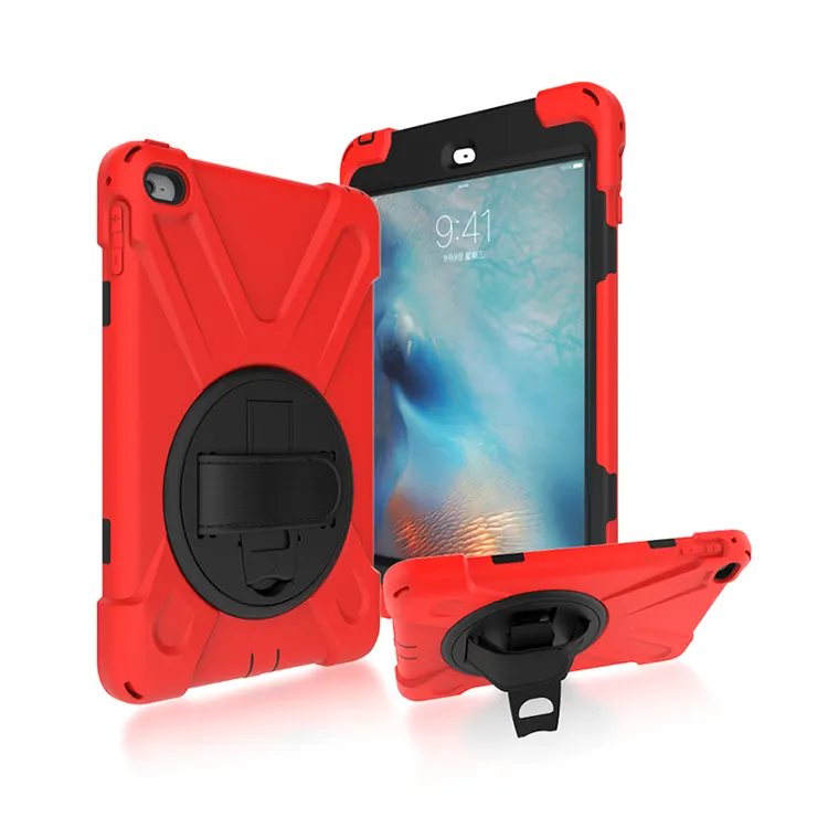 2021 silicone shockproof rotate handle stand rugged tablet sublimation case For iPad Mini 4, Shockproof Case For iPad Mini 4
