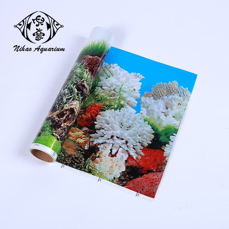 Decorativo de foto de papel de fondo de acuario pegatinas para tanque de peces Decoración