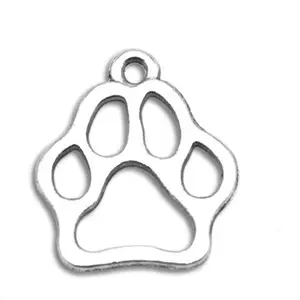 DIY Pet Jewelry Making Hollow Dog Cat Paw Print Charm Animal Footprint Pendants