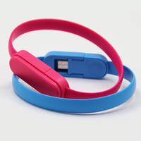 Cable de Carga y Transferencia de Datos USB Micro USB 2 en 1, Diseño de Pulsera, Material TPE Ecológico, 20CM, para Cámara y Computadora