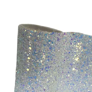 Elastic Woven Backing Chunky Glitter Fabric For Making Shoes And Handbags,Crafts,Hair Bow Usage