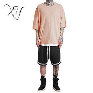 2018 Nouveau hommes Casual Demi Manches Surdimensionnés T-Shirt Solod Couleur Personnalisé Hip Hop T Shirt Hommes - Product Image 3