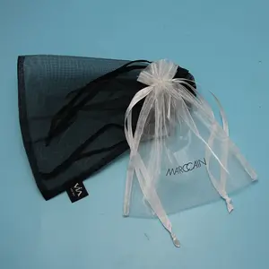 Personalizado mejor venta tejido organza cuerda de bolsa de regalo