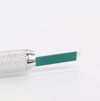 Aiguilles de tatouage à sourcils incurvées, vert, 0.20mm, 16F, pour maquillage Permanent, manuelle, 1 pièce