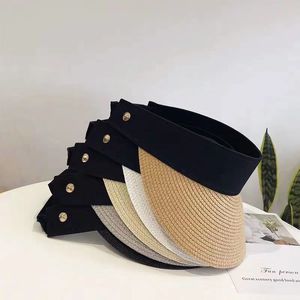 Beach Fashion Custom Sun Visor Cap <strong>Summer</strong> Women <strong>Lady</strong> Straw Visor <strong>Hat</strong> - Product Image 1