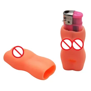 Boîtier briquet en caoutchouc Silicone, nouveau, Sexy, pour femmes et hommes, personnalisé et créatif, avec étui