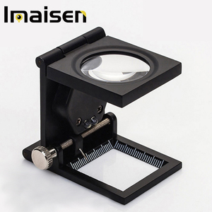 10X Three Folding <strong>Magnifying</strong> <strong>Glass</strong> Portable Zinc Alloy LED Illuminate Magnifier Loupe With Scale for Textile <strong>Jewelry</strong> Collection - Product Image 2