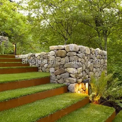 Стальные Ступени Corten в современном стиле, деревенские садовые лестницы для ландшафтного дизайна