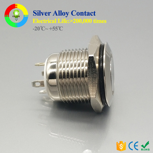 Comercio al por mayor de alta actuador plana 12 V <span class=keywords><strong>rojo</strong></span> linterna botón interruptor con lámpara LED - Product Image 2