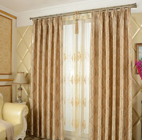 wholesale jacquard high quality living room curtain fabric polyester low MOQ