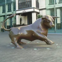 Pared de bronce de toro vivo de metal fundido decorativo para exteriores, Toro callejero a la venta