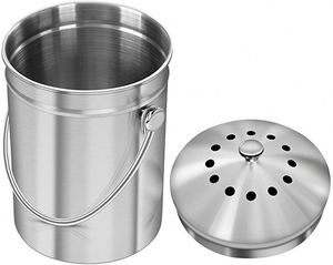4 Filters Stainless Steel Kitchen Compost Bin