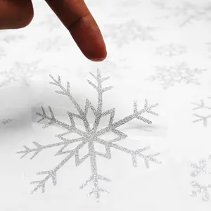 80 Pcs גליטר פתיתי שלג חלון קיר פיל & Stick מדבקות חג חורף חג מולד בית קישוטי שלג לבן מדבקות