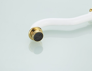 Modelo 9251 W sola palanca blanco plateado latón mezclador de cocina - Product Image 4