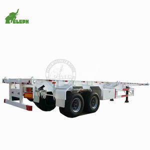 2 essieux 20 pieds conteneur iso sur remorque conteneur d'expédition châssis inclinable coulissante squelettique semi remorque à vendre - Product Image 1