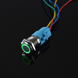 16 мм водонепроницаемый мгновенный фиксация 1NO 1NC металлический кнопочный переключатель кольцо и Светодиодная лампа 9-24 В 12 В 110 В 220 В широкое напряжение - Product Image 5