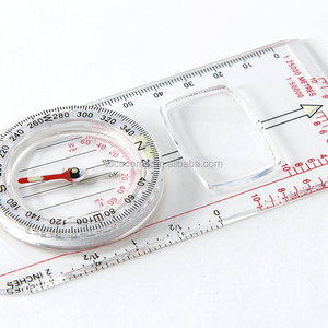 Boussole portable légère en acrylique avec règle graduée, boussole lumineuse pour cartes, loupe étanche avec affichage à pointeur pour l'extérieur - Product Image 4