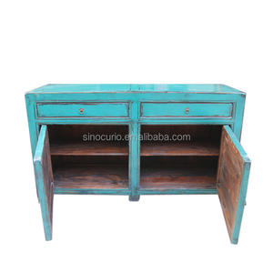 Chinese groothandel antiek stijl kast met twee laden en twee deuren, handgeschilderd, voor de woonkamer - Product Image 3