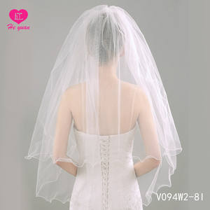 V094W2-8 De Mariage Blanc Élégant Bouclés plaine <span class=keywords><strong>voile</strong></span> Courte <span class=keywords><strong>voile</strong></span> de mariée - Product Image 3