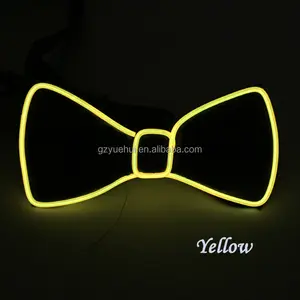 Nieuwe Ontwerp Licht Mode Wit Licht Up LED Neck Tie Fluorescerende EL Das Voor Avond party Decoratie Led Neon Boog tie