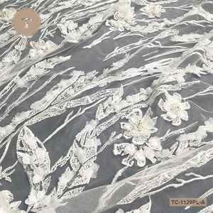 신부용 친환경 스팽글 및 비즈 레이스 패브릭 메쉬 타입 - Product Image 6