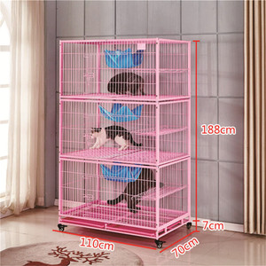 Hoge kwaliteit ijzeren kattenkooi met 3 lagen, kweekkooi - Product Image 4