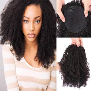 FDshine Mongolo Afro Crespo Ricci Clip-in Chiusura Superiore Pezzo <span class=keywords><strong>Coda</strong></span> <span class=keywords><strong>di</strong></span> <span class=keywords><strong>Cavallo</strong></span> <span class=keywords><strong>Capelli</strong></span> Stretto Ricciolo Dei <span class=keywords><strong>Capelli</strong></span> Umani Reali - Product Image 4