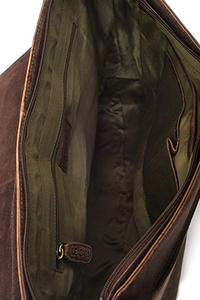 Serviette en cuir pour hommes et femmes, classique, cartable pour ordinateur portable, sac de bureau, pour l'école - Product Image 3
