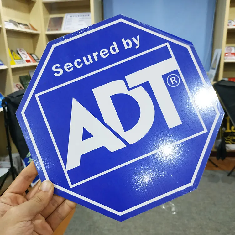 Hot Sales ADT Reflexivo Segurança Segurança Sinais Quintal Com Pólo De Alumínio