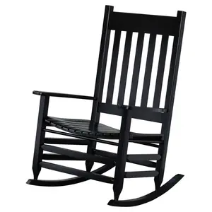 OUTDOOR BLACK WOODEN ROCKING CHAIRS