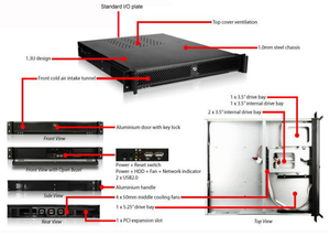 1.3U Máy Chủ Rackmount Chassis/Công Nghiệp PC Trường Hợp EKI-N1350 - Product Image 4