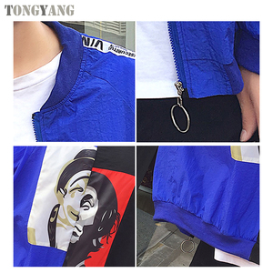 TONGYANG 2018 <strong>Spring</strong> Autumn Bomber <strong>Jacket</strong> <strong>Women</strong> Men Couple Coat Casual Thin Outerwear Hip Hop Bomber <strong>Jacket</strong> - Product Image 6