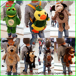 Los niños al por mayor niños <span class=keywords><strong>de</strong></span> La felpa del animal relleno <span class=keywords><strong>gorila</strong></span> jirafa pato elefante León mochila - Product Image 2