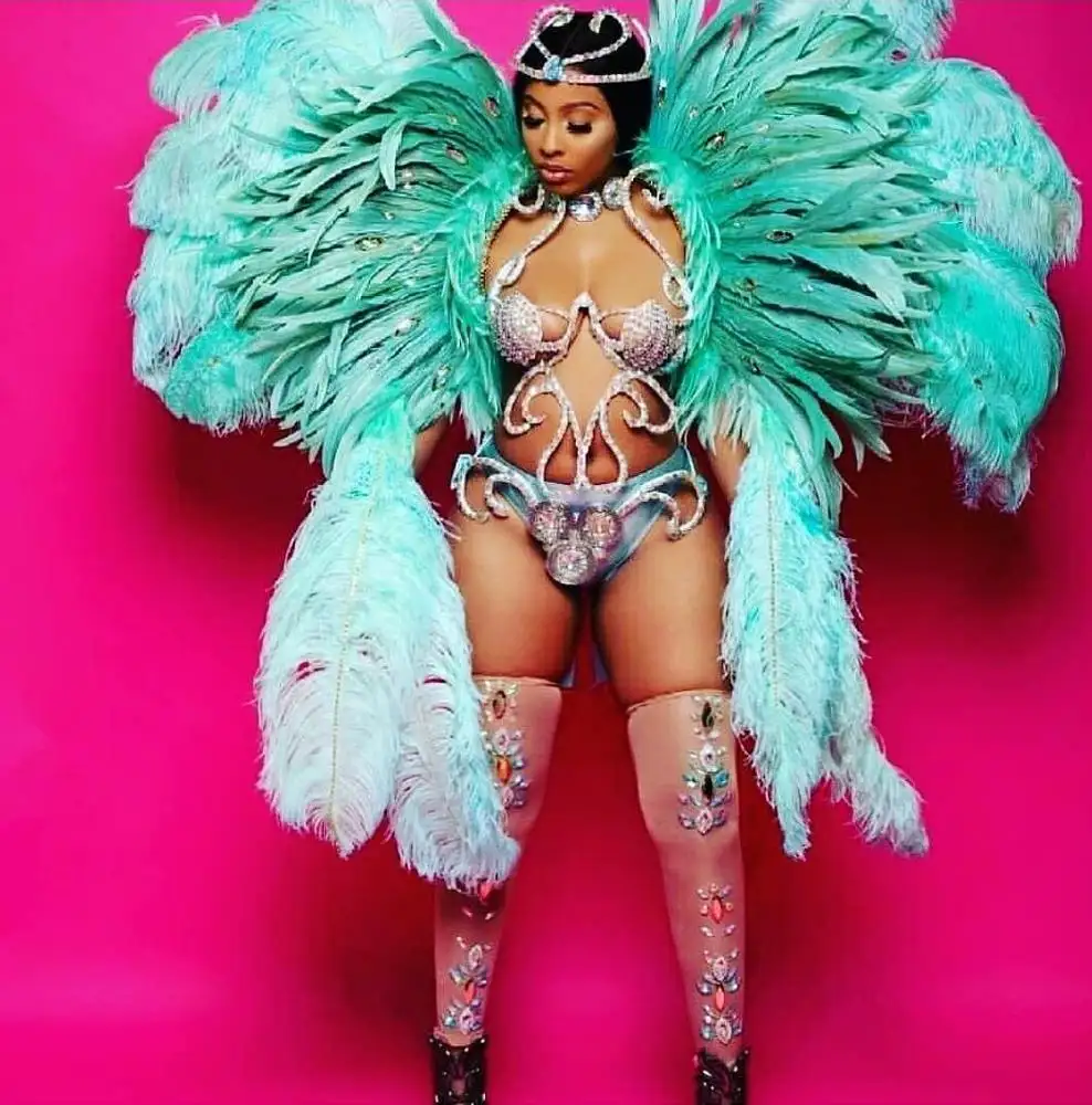 Miami Crazy Carnival Peacook Kostüm Kunden spezifisches Karnevals kostüm