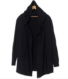 Hommes À Manches Longues Automne Cardigan Manteau Mode <span class=keywords><strong>Noir</strong></span> Cape Manteau <span class=keywords><strong>Pull</strong></span> À <span class=keywords><strong>Capuche</strong></span> - Product Image 3
