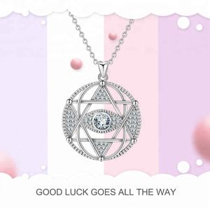 Collar con cadena larga ajustable para mujer, joyería de moda, Micro pavé de CZ, Diamante Devi, Ojo Azul - Product Image 4