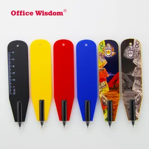 Flat Bookmark Ball Pen Low Price Plastic Custom Made Color Printing Logo Double-sided Large Size Printing Ballpoint Pen 10000pcs