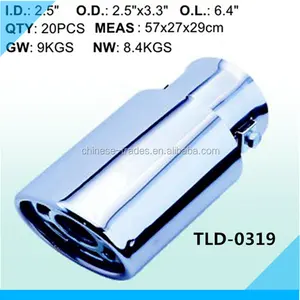 Stainless Steel Exhaust Muffler Tail Cover 2.5" Car Exhaust Pipe