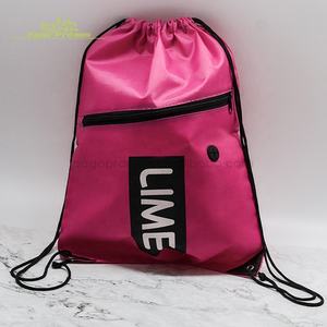 2026 Shanghai Eago Promos op maat gemaakte kleurrijke zijden print nylon/katoenen trekkoordtas voor promotie - Product Image 6