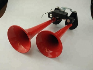 Klaxon à Air à double trompette rouge, klaxon très silencieux, pour SUV, camion, Train, Van et bateau, 12V, 150db - Product Image 2