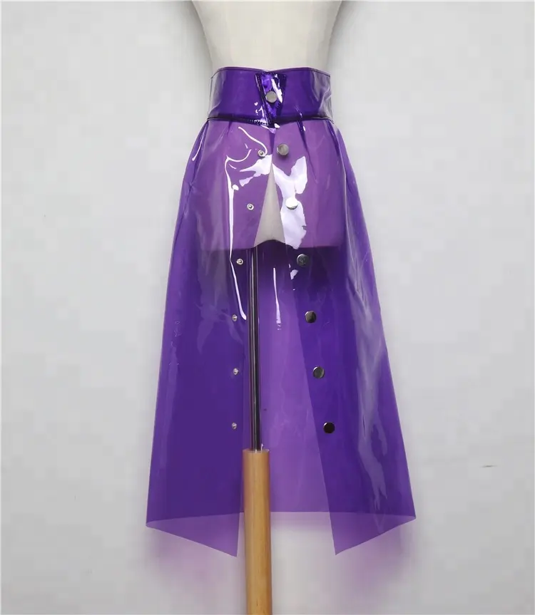 Jupe longue transparente plissée, en PVC imperméable, nouvelle collection pour jeunes femmes, vente en gros