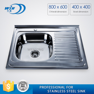 Fregadero de Cocina Moderno de una Sola Pieza con Cascada y Escurridor, Acero Inoxidable, 5 Años de Garantía, 800*600 - Product Image 4
