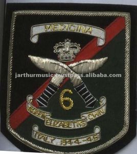 Parche bordado superior Bullion Wire Blazer Insignias Gold Bullion Wire Parches Bordado Insignias - Product Image 2