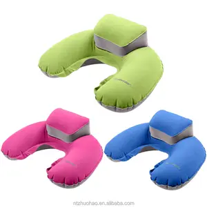 Tissu tricoté d'oreiller de repos de cou de voyage gonflable en forme de U de haute qualité pour les soins infirmiers de Camping d'hôtel de sommeil d'avion