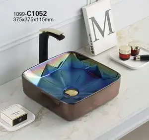 C1049 Professionele veiligheid mode tafel top moderne ijdelheid kunst badkamer wastafel sink gold lavabo